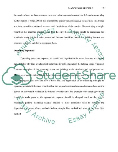 Matching Principle as a Concept