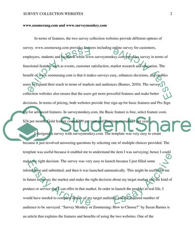 Survey collection website