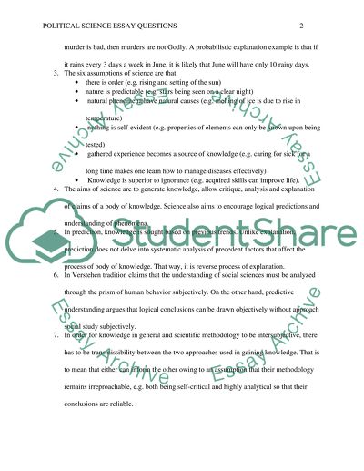 Political Science Questions Evaluation