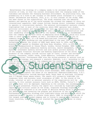 CORPORATE AND GLOBAL STRATEGY