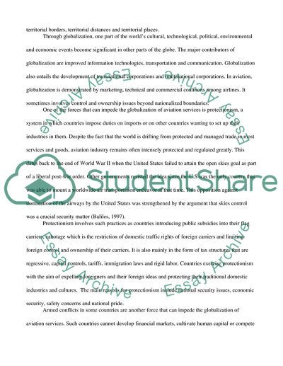 Globalization of aviation services