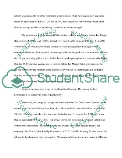 Analysis of the Financial Position of the Company