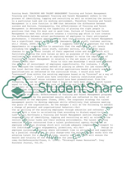 Training & Talent Management