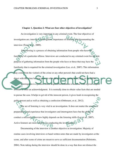 Chapter Problems/Criminal Investigation