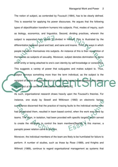 Foucaults Ideas about Management