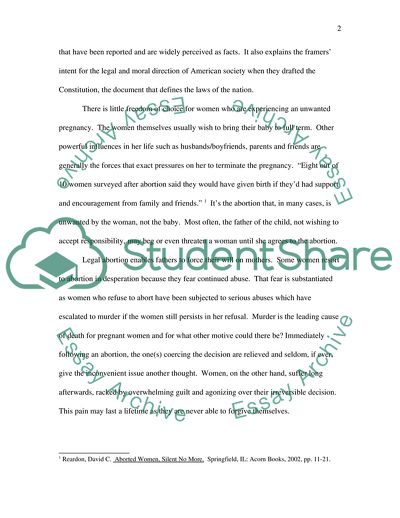 The Subject of Legal Abortion