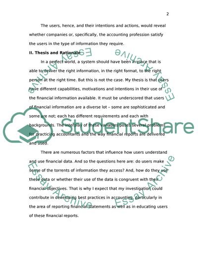 Investigating the Knowledge of Users of Financial Statements