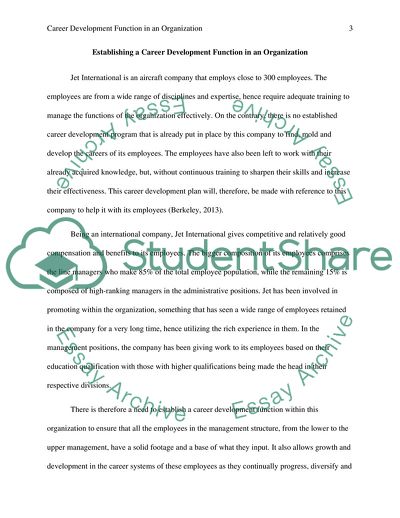 Establishing Career Development Function in an Organization