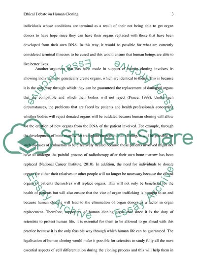 Ethical Debate on Human Cloning