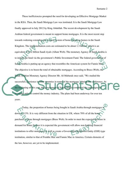 Implementation of the Saudi Mortgage Law
