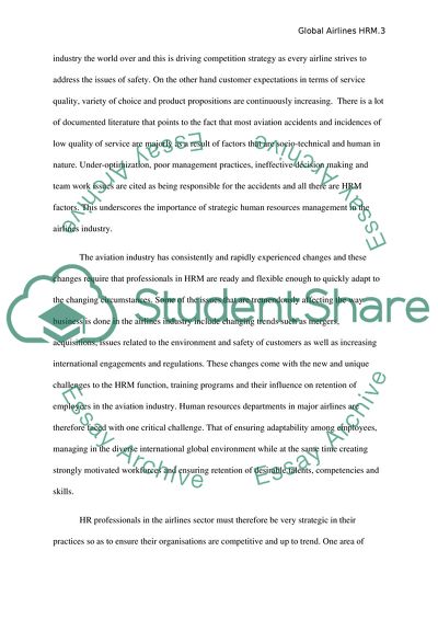 Global Human Resource Management in the Aviation Industry