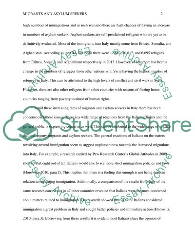 Migrants and Asylum Seekers in Italy