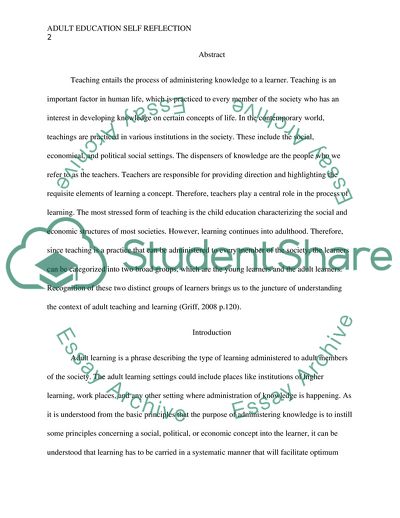 Adult Education Self-Reflection