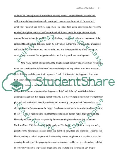 Happiness as an Accompaniment to Self Growth