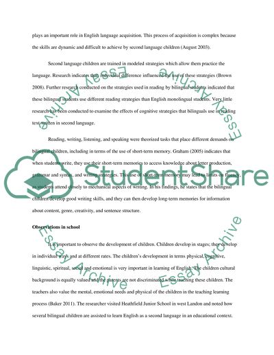 Policy And Practice In The Education Of Bilingual Children