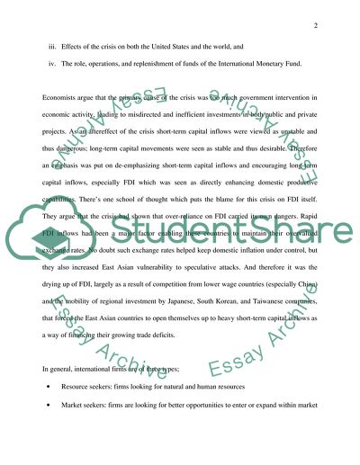 The Various Reasons for Foreign Direct Investment