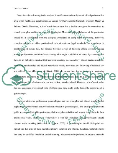 Ethical Issues in Gerontology