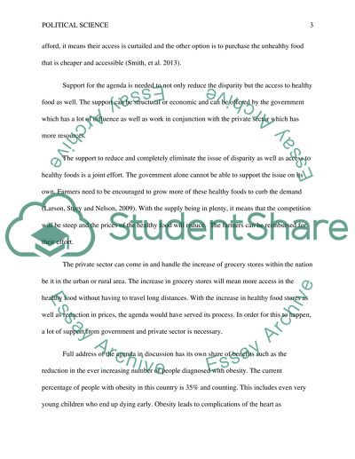 Agenda - Disparities and access to healthy food in the United States
