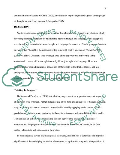 The Language of Thought