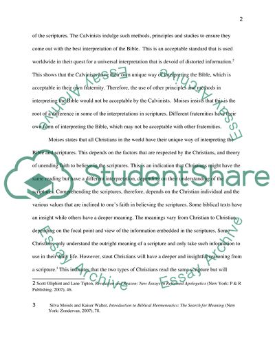 Moises Silvas A Case for Calvinistic Hermeneutics