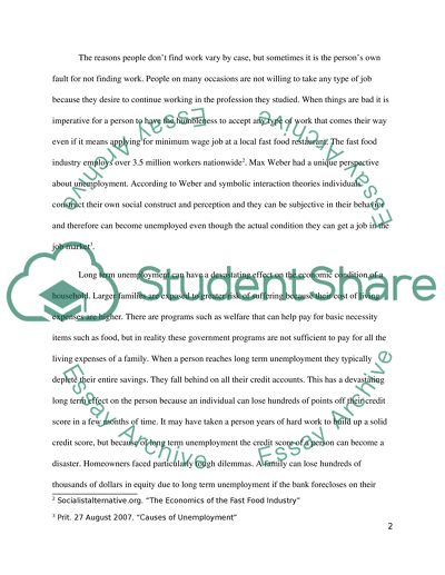 Major social consequences of long-term unemployment