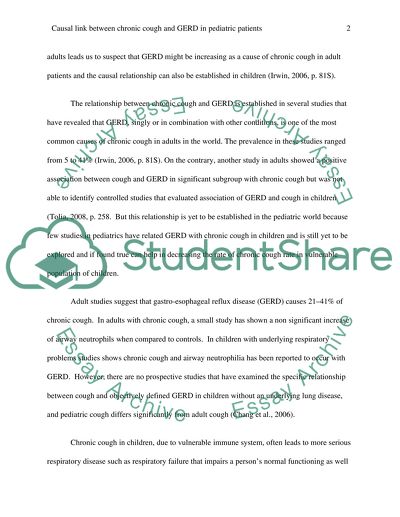 Chronic Cough and Gastroesophageal Reflux Disease