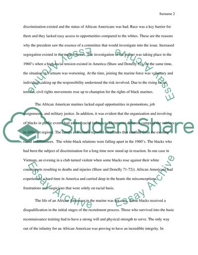 Racial Relations during the Vietnam Era