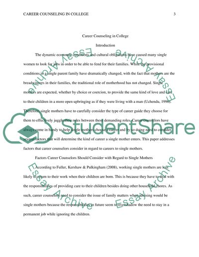 Career Counseling in College