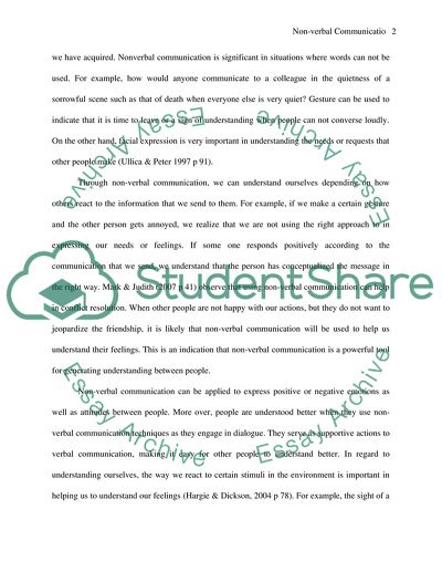 Non-verbal Communication Is One of the Significant Forms of Communication