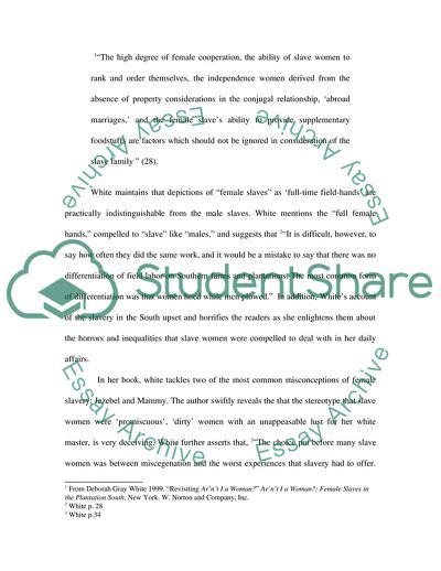 How and why Female Slavery Differed form Male Slavery in the American South