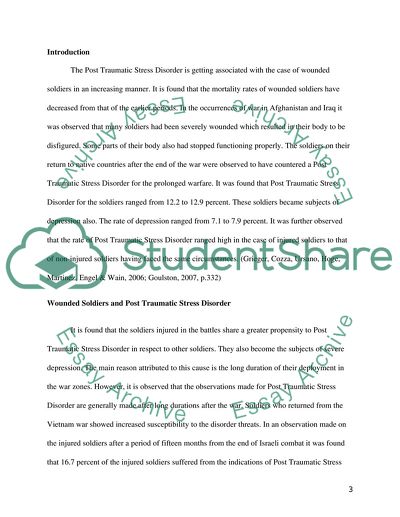 Post Traumatic Stress Disorder of the Soldiers Injured in the Battles