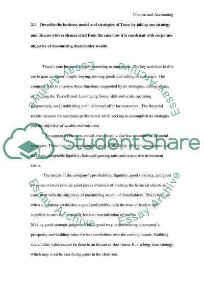 Business Model, Strategies, and Sources of Financing of Tesco