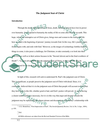 The Judgment Seat of Christ
