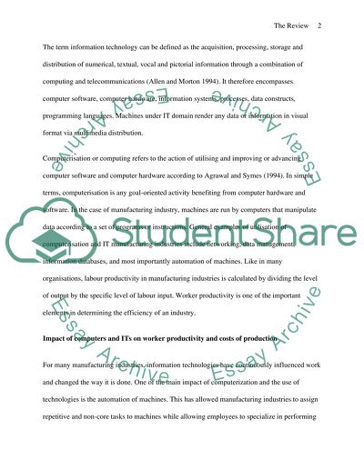 How Computerisation and Information Technology Increases Worker Productivity