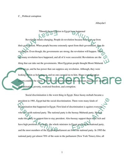 Should the Egyptian Revolution Have Happened