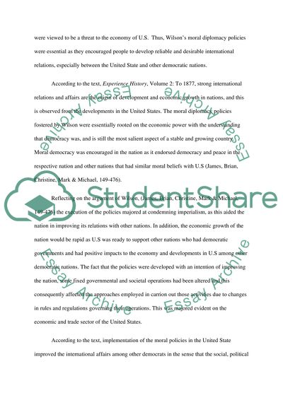 Describe Wilsons Moral Diplomacy policies