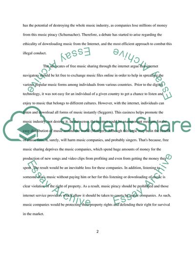 Illegal Exchange of Music Files Over the Internet