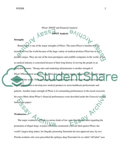 Pfizer: SWOT and Financial Analysis