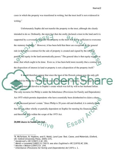 Sophies Estate Planning