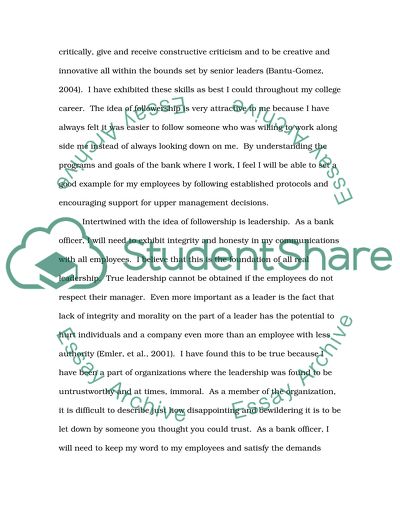 Parts of a Bank Officers Job