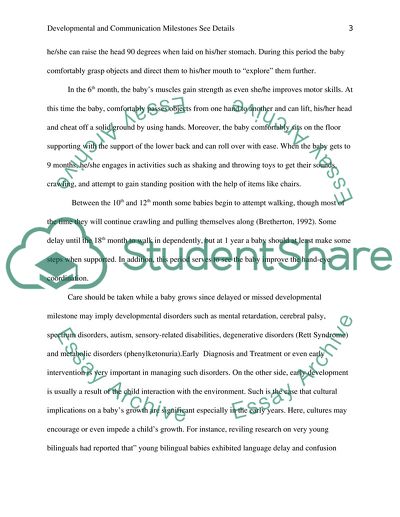 Developmental and Communication Milestones See Details