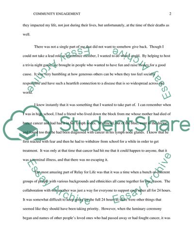 A Report of Community Engagement