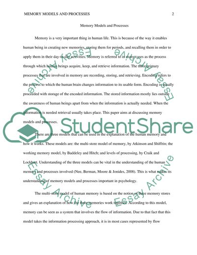 Memory Models and Processes