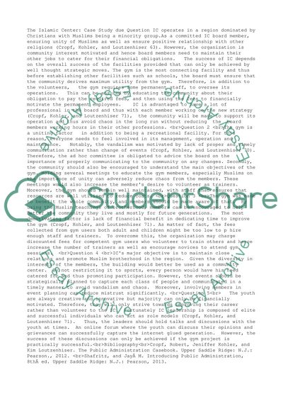 The Islamic Center Case