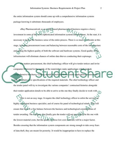 Business Requirements and Project Plan of eBuy Pharmaceuticals