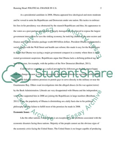 Analysis of the political change the United States underwent in 2008-2011