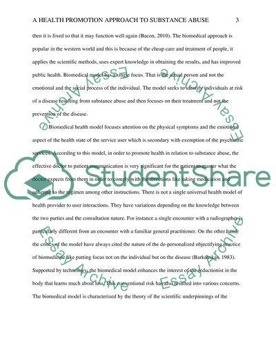 A Health Promotion Approach to Substance Abuse