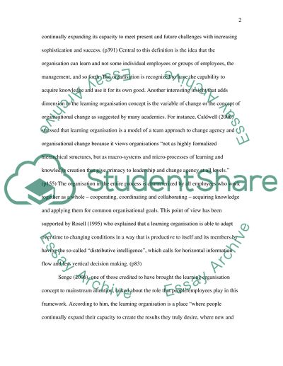 To What Extent does Your Workplace Conform with the Requirements of a Learning Organization