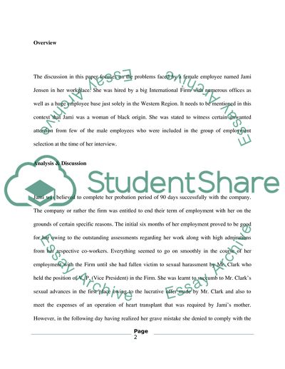 Problems Faced by a Female Employee in the Workplace