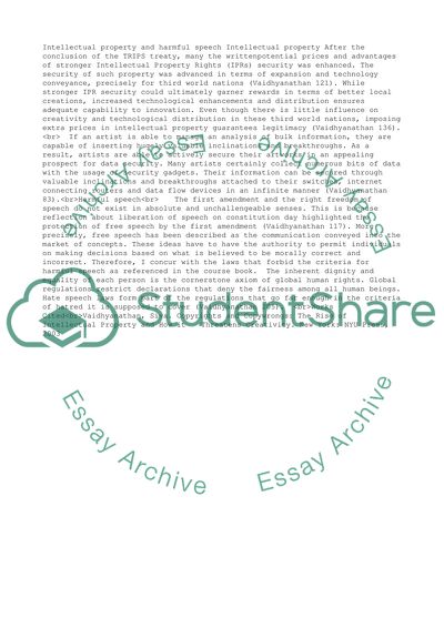 Intellectual Property and Harmful Speech